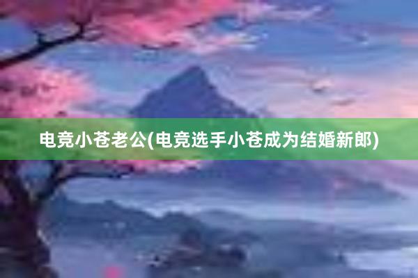 电竞小苍老公(电竞选手小苍成为结婚新郎)