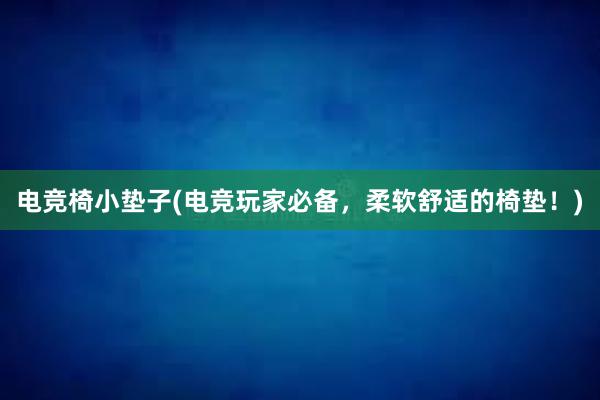 电竞椅小垫子(电竞玩家必备，柔软舒适的椅垫！)