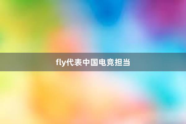 fly代表中国电竞担当