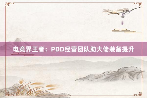 电竞界王者：PDD经营团队助大佬装备提升