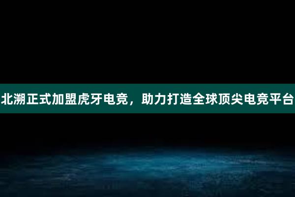 北溯正式加盟虎牙电竞，助力打造全球顶尖电竞平台