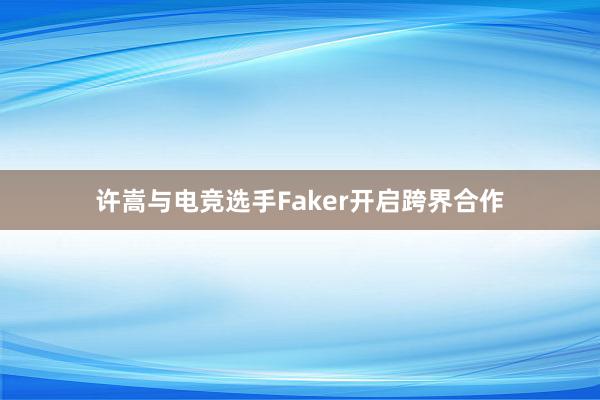 许嵩与电竞选手Faker开启跨界合作